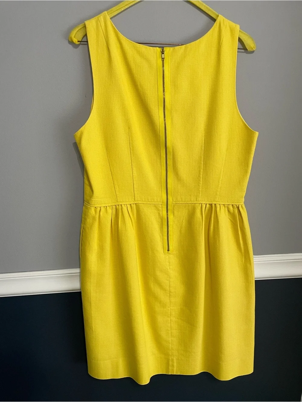 J Crew Yellow Sheath Dress with pockets!